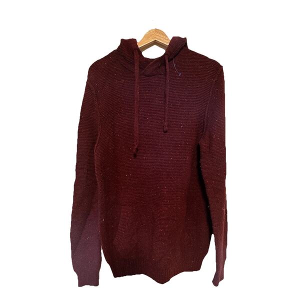 Vintage American Eagle Maroon Hoodie Mens Sz S Oversized Y2k 90s Boho Skater - Picture 2 of 6